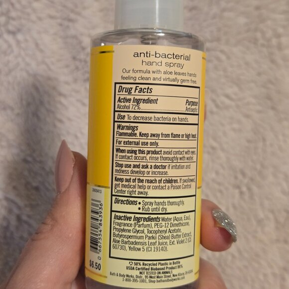Bath & Body Works Anti-Bacterial 1 fl oz. Hand Spray + Bonus 3 fl oz. Hand Spray - Picture 3 of 7